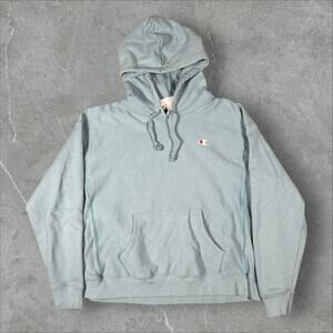 Vintage Champion Reverse Weave Blue Navy Size Medium Pullover Hoodie Sweatshirt